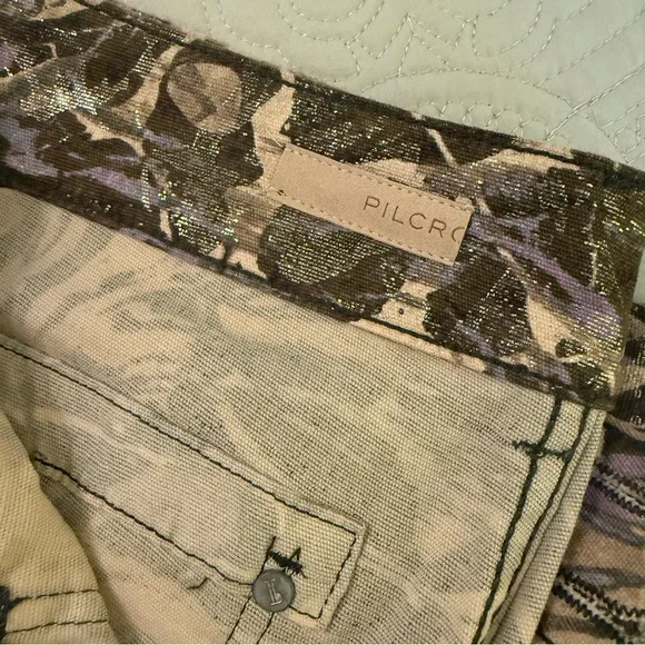 Anthropologie Pilcro The Wanderer Pants Jeans Metallic Gold Thread Design 29 - Picture 6 of 11